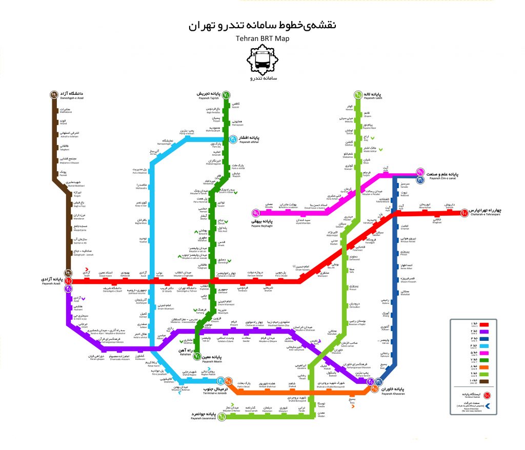 Tehran's BRT lines
